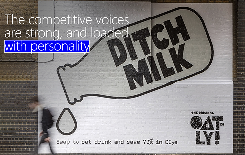 A billboard from Oatly attack dairy milk