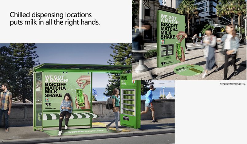 Interactive bus shelters allow pedestrians to try milk products